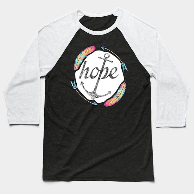 Hope, Faith Hope Love Religious Christian Boho Art Baseball T-Shirt by joyjeff